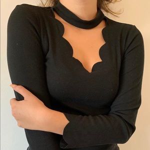 Black long sleeve top from shein